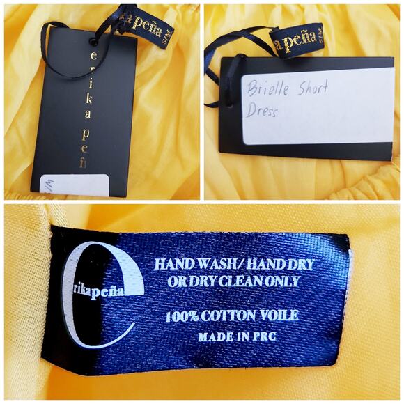 ERIKA PENA Brielle Short Boho tiered ruffle dress Santorini Sun Size S / M NEW - Picture 7 of 8